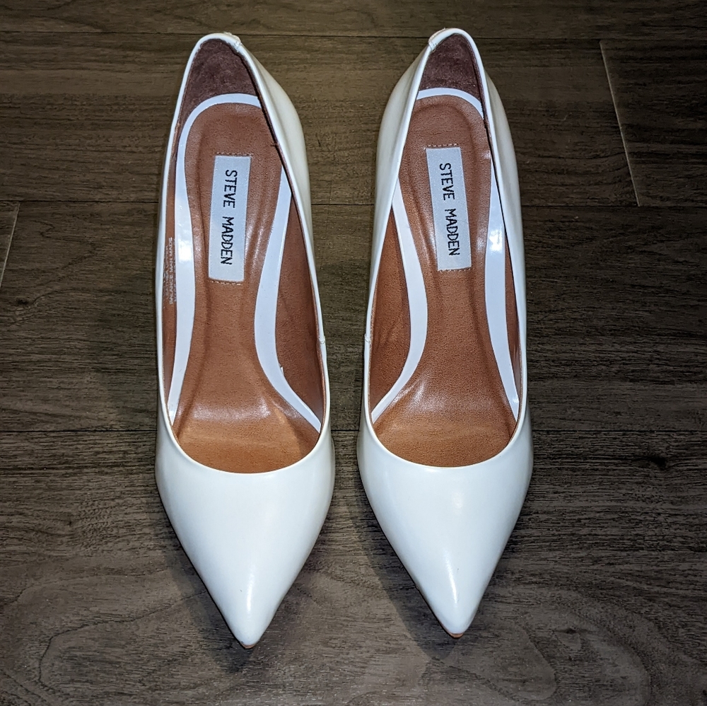 Steve Madden Pointed Toe White Heels